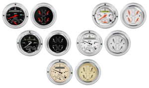 1937-1939 Ford Car or Truck Billet Aluminum Gauge Panel w/ Auto Meter Street Rod Series Gauges (Speedo/Tach)