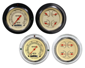 1937-1939 Ford Car or Truck Aluminum 2 Gauge Panels w/ Classic Instruments Vintage Gauges