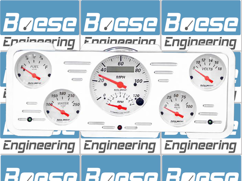 1940 Ford Standard / 1940-1947 Ford Truck Aluminum Gauge Panel w Auto Meter Street Rod Series Gauges (Speedo/Tach)