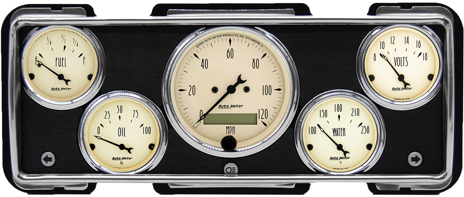 1940 Ford Car / 1940-1947 Ford Truck Aluminum Gauge Panel w/ AutoMeter Street Rod series gauges - Image 5