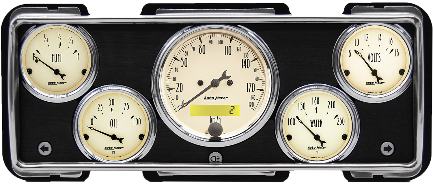 1940 Ford Car / 1940-1947 Ford Truck Aluminum Gauge Panel w/ AutoMeter Street Rod series gauges - Image 6