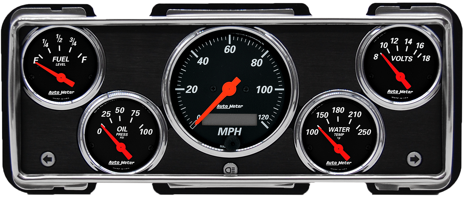 1940 Ford Car / 1940-1947 Ford Truck Aluminum Gauge Panel w/ AutoMeter Street Rod series gauges - Image 3