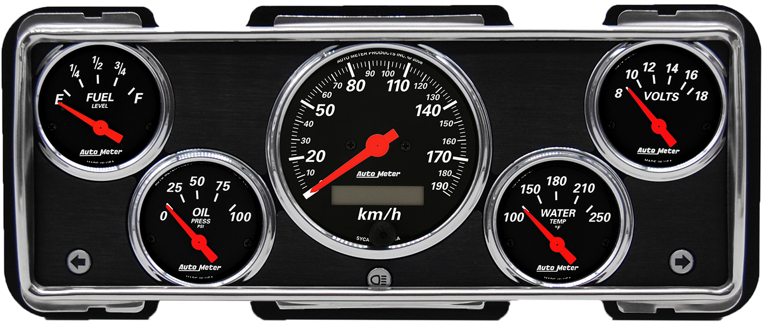1940 Ford Car / 1940-1947 Ford Truck Aluminum Gauge Panel w/ AutoMeter Street Rod series gauges - Image 4