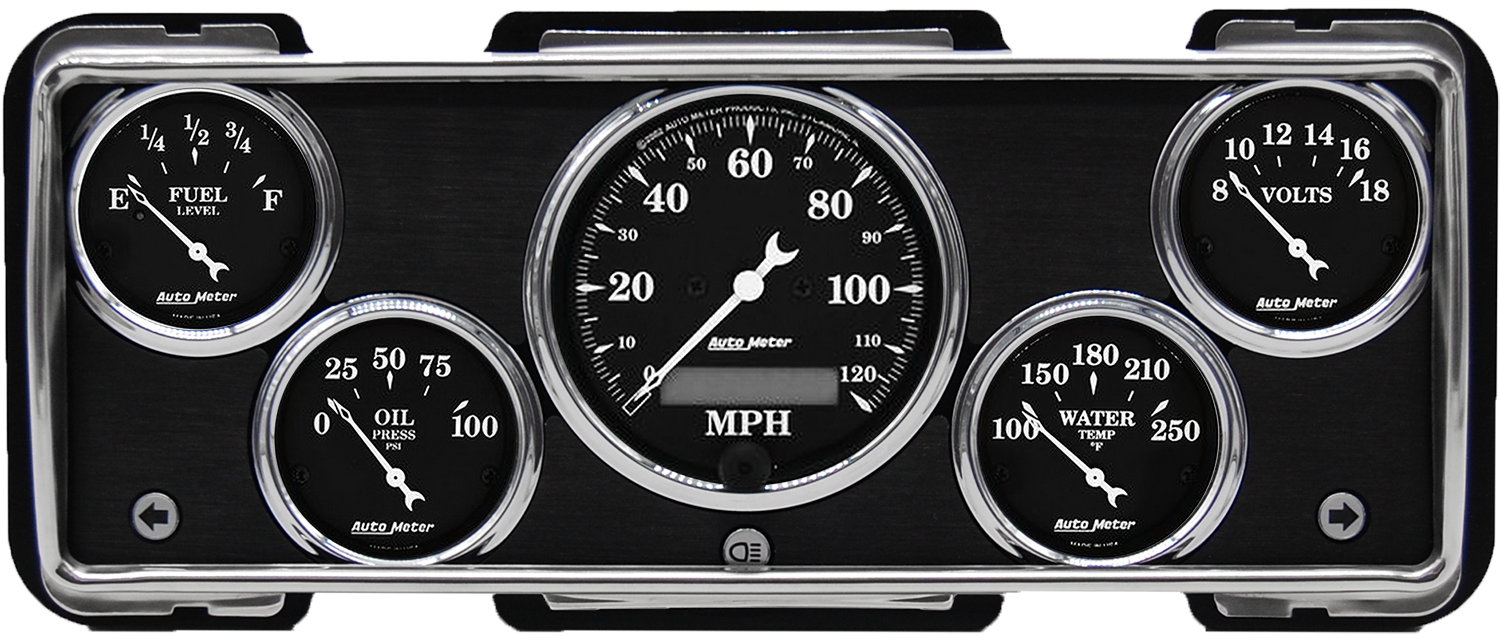 1940 Ford Car / 1940-1947 Ford Truck Aluminum Gauge Panel w/ AutoMeter Street Rod series gauges - Image 2