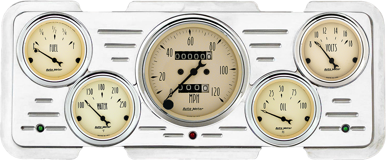 1940 Ford / 1940-1947 Ford Truck Aluminum Gauge Panel w/ Auto Meter Street Rod series gauges - Image 15