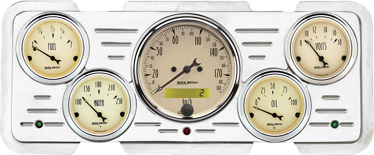 1940 Ford / 1940-1947 Ford Truck Aluminum Gauge Panel w/ Auto Meter Street Rod series gauges - Image 14