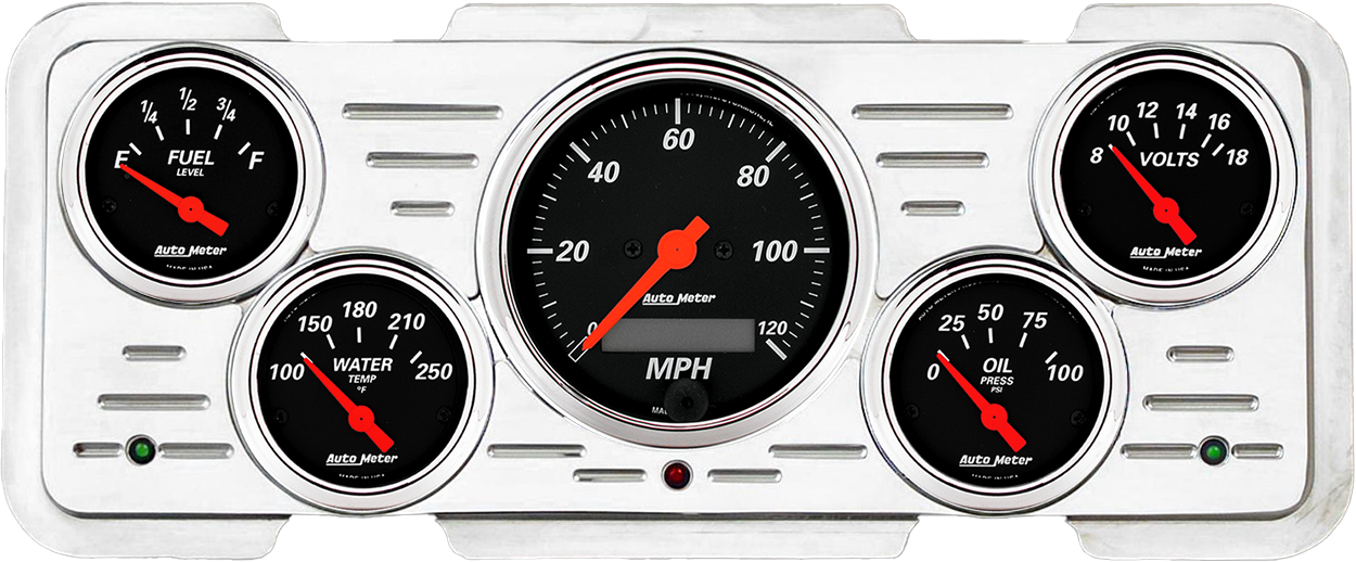 1940 Ford / 1940-1947 Ford Truck Aluminum Gauge Panel w/ Auto Meter Street Rod series gauges - Image 7