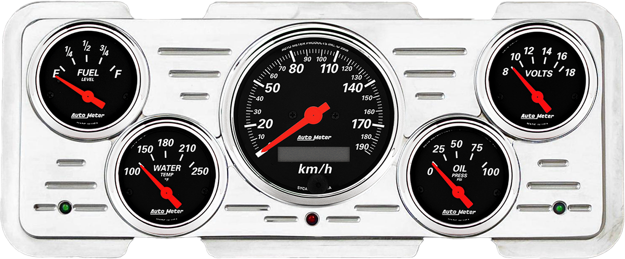 1940 Ford / 1940-1947 Ford Truck Aluminum Gauge Panel w/ Auto Meter Street Rod series gauges - Image 8