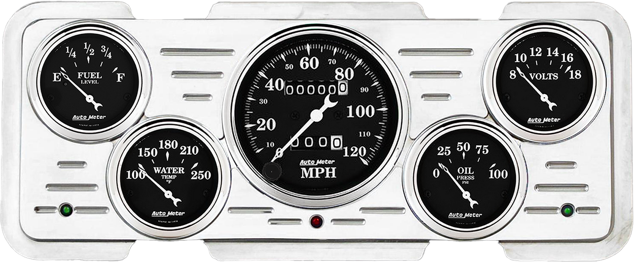1940 Ford / 1940-1947 Ford Truck Aluminum Gauge Panel w/ Auto Meter Street Rod series gauges - Image 6