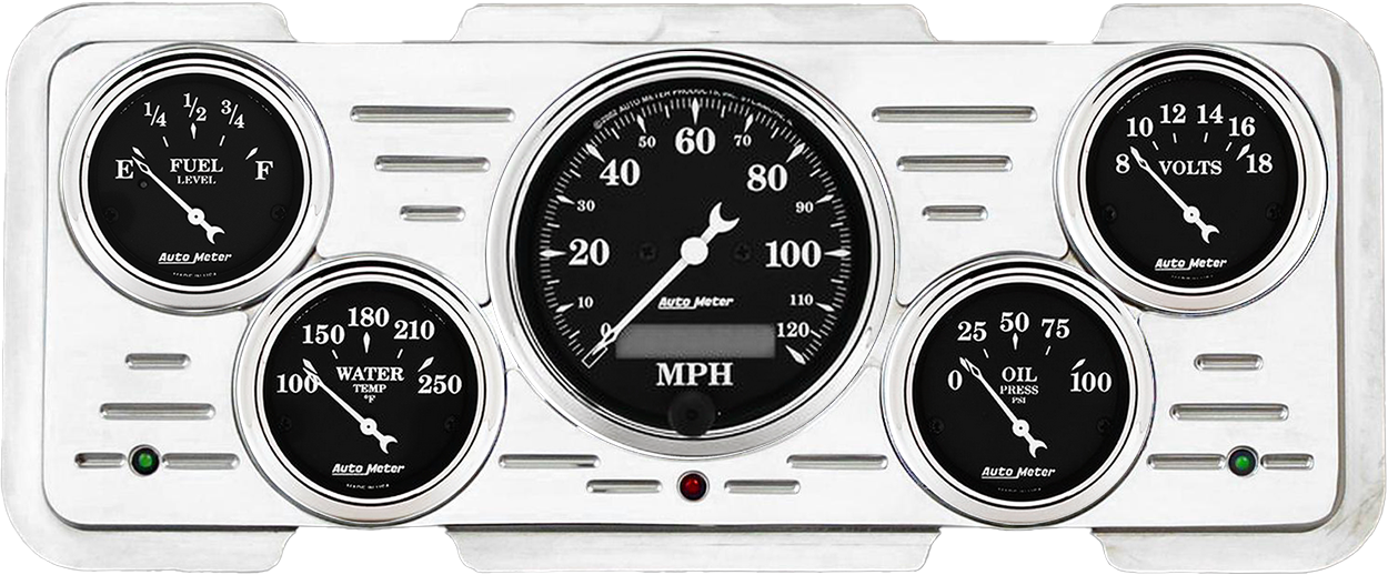 1940 Ford / 1940-1947 Ford Truck Aluminum Gauge Panel w/ Auto Meter Street Rod series gauges - Image 5