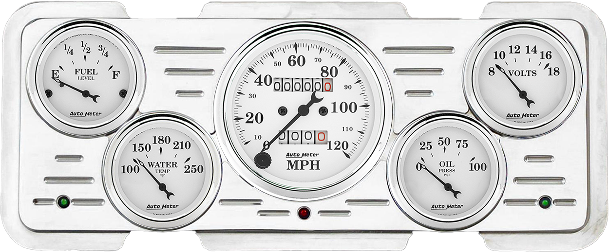 1940 Ford / 1940-1947 Ford Truck Aluminum Gauge Panel w/ Auto Meter Street Rod series gauges - Image 4