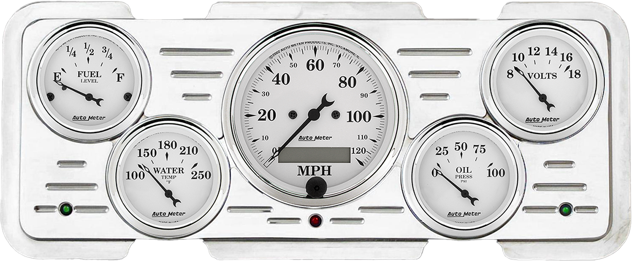 1940 Ford / 1940-1947 Ford Truck Aluminum Gauge Panel w/ Auto Meter Street Rod series gauges - Image 2