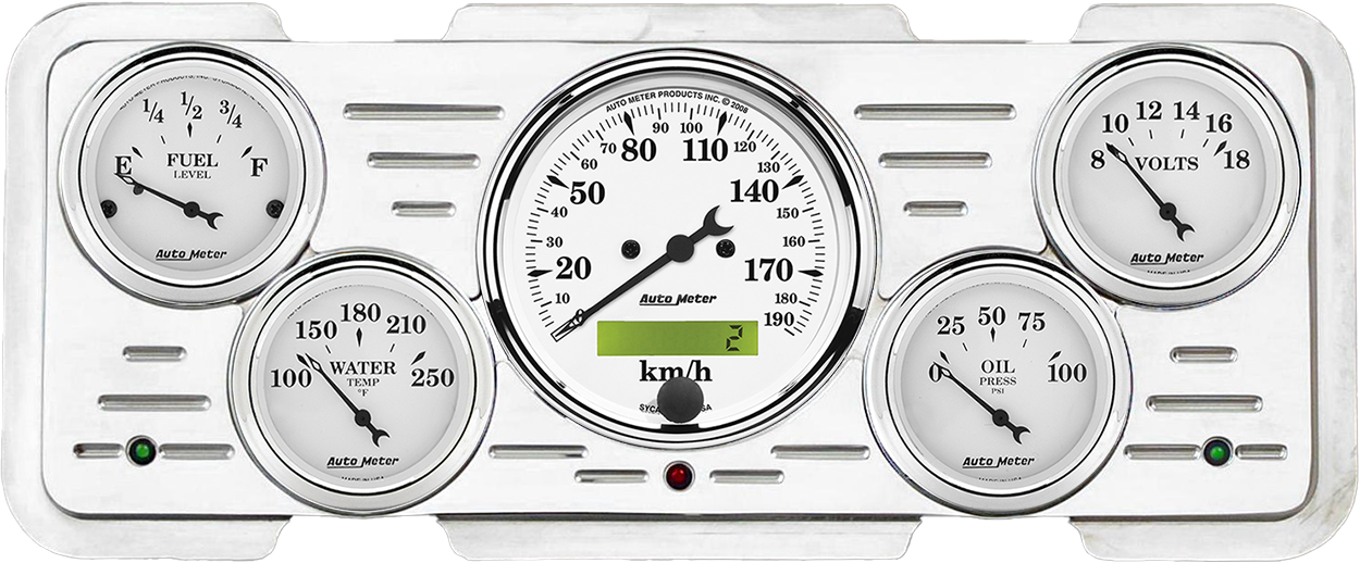 1940 Ford / 1940-1947 Ford Truck Aluminum Gauge Panel w/ Auto Meter Street Rod series gauges - Image 3