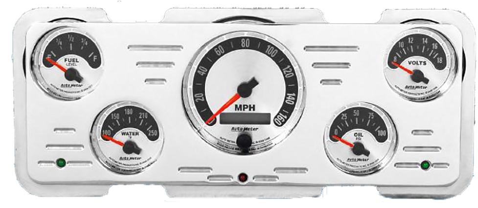 1940 Ford Car / 1940-1947 Ford Truck Aluminum Dash Insert w/ AutoMeter American Muscle Gauges