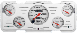 1940 Ford Car / 1940-1947 Ford Truck Aluminum Dash Insert w/ Ultra-Lite Gauges