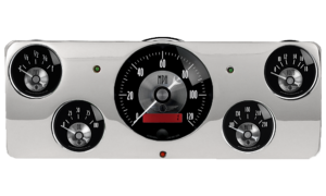 1940 Ford Deluxe Aluminum 5 Gauge Panel w/ Auto Meter Prestige Series Gauges