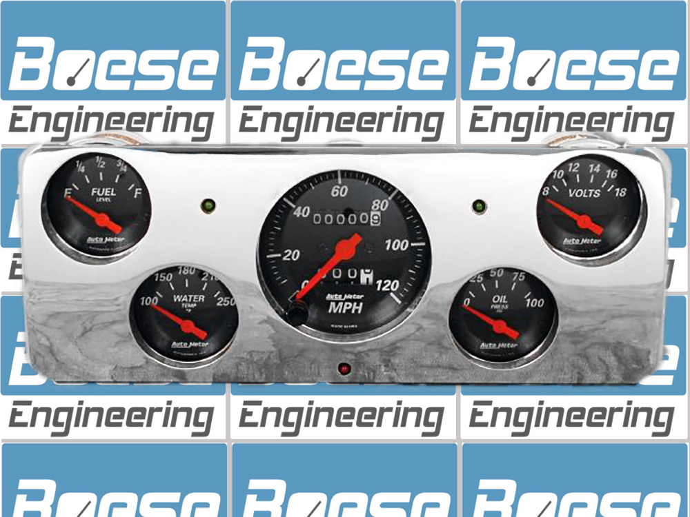 1940 Ford Deluxe Aluminum Gauge Panel w/ Auto Meter Street Rod series gauges - Image 2