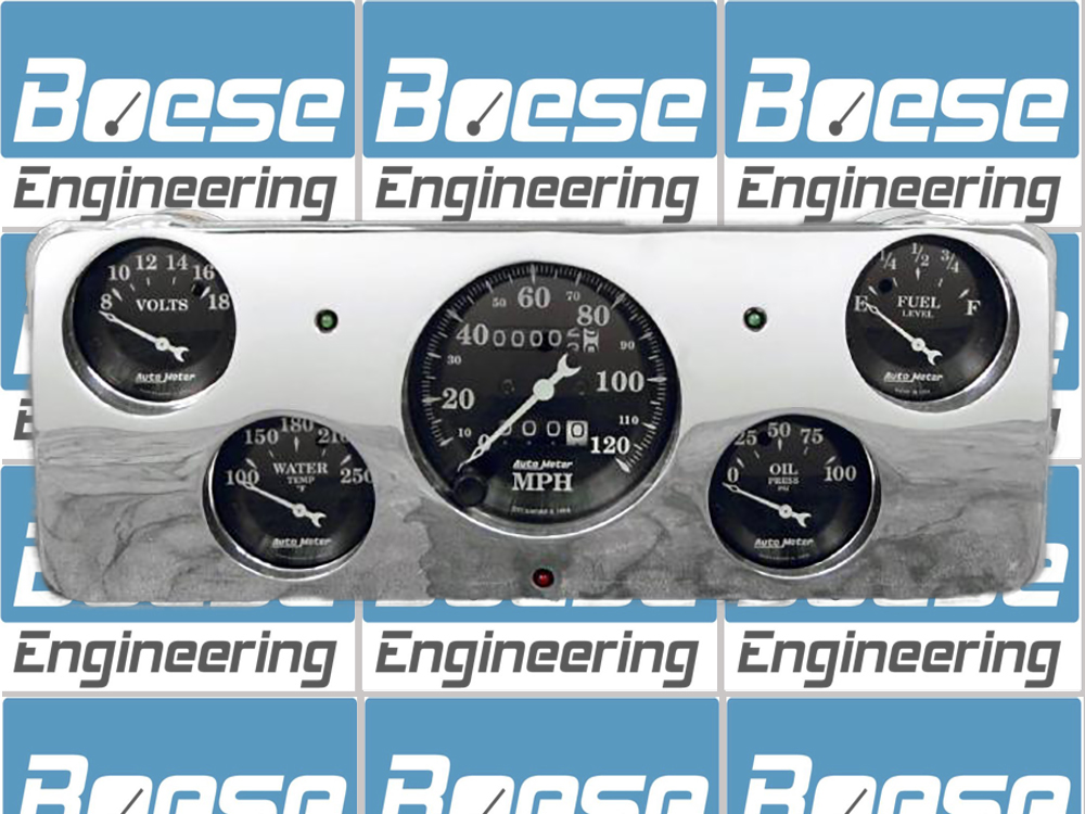 1940 Ford Deluxe Aluminum Gauge Panel w/ Auto Meter Street Rod series gauges - Image 4