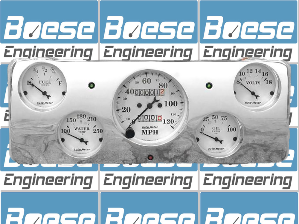 1940 Ford Deluxe Aluminum Gauge Panel w/ Auto Meter Street Rod series gauges - Image 5