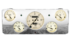 1940 Ford Deluxe Aluminum Gauge Panel w/ Auto Meter Street Rod series gauges