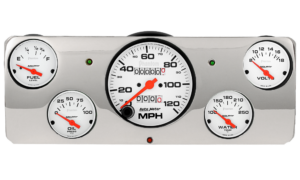 1940 Ford Deluxe Aluminum Gauge Panel w/ Auto Meter Phantom Gauges