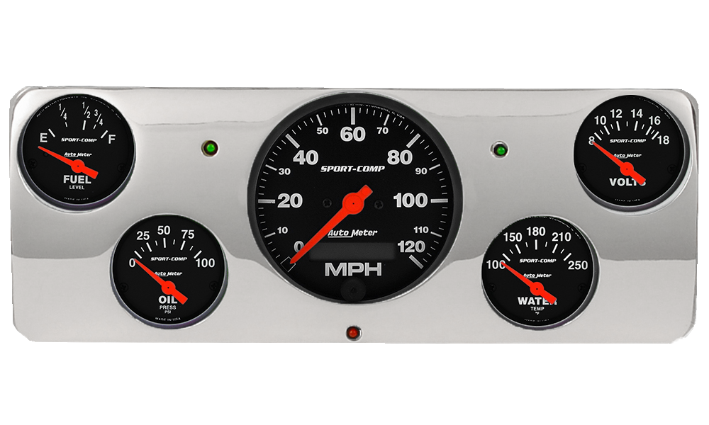 1940 Ford Deluxe Aluminum Gauge Panel w/ Auto Meter Sport-Comp Gauges