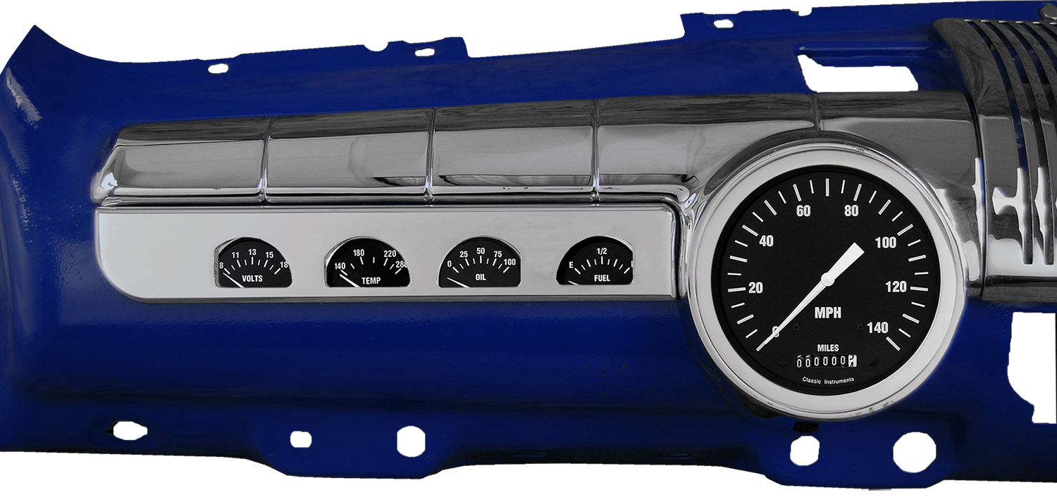 1942-1948 Ford Aluminum Gauge Panels w/ Classic Instruments Hot Rod Gauges