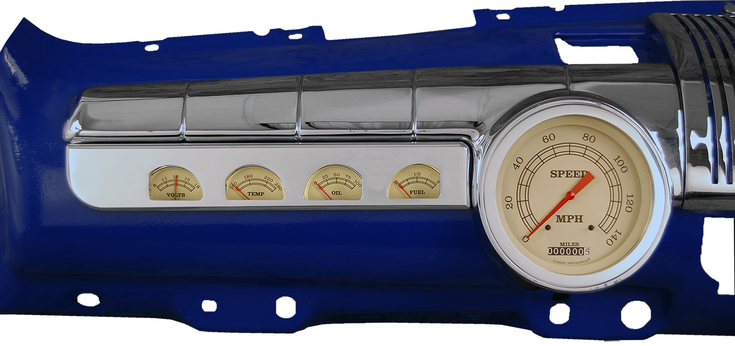 1942-1948 Ford Aluminum Gauge Panels w/ Classic Instruments Vintage Gauges