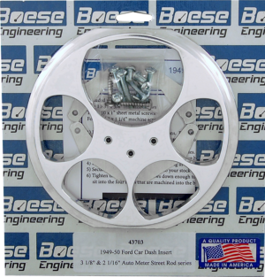 1949-1950 Ford Car 5 gauge Aluminum Gauge Panel for 3 1/8" & 2 1/16" Auto Meter Street Rod Series Gauges