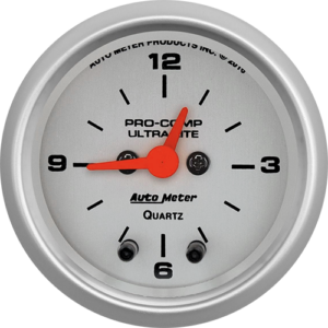 4385 AutoMeter Ultra-Lite 2 1/16" Quartz Clock 12 volt or 16 volt