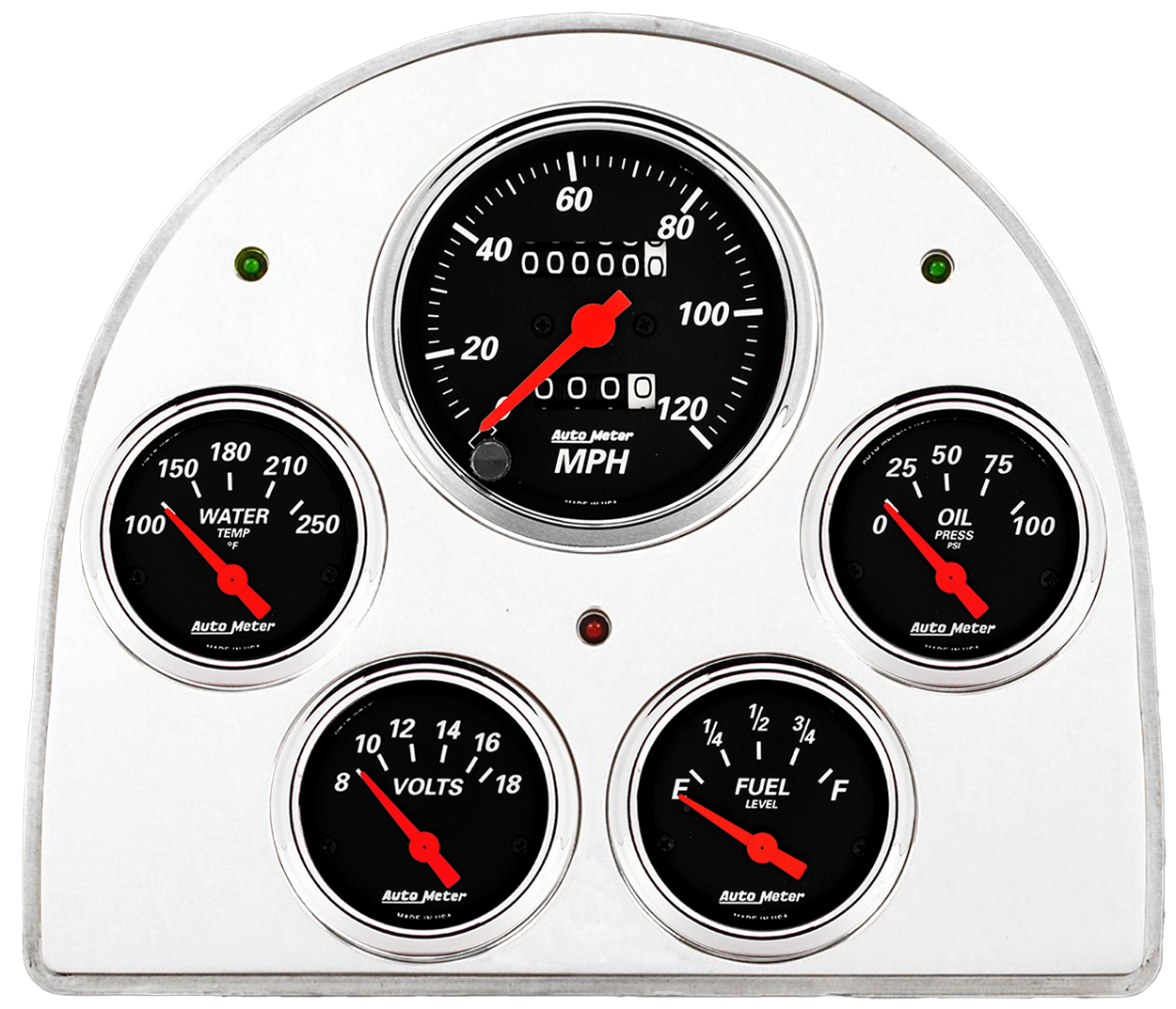 1952-1953 Ford Car Aluminum Gauge Panel w/ Auto Meter Street Rod series gauges - Image 9