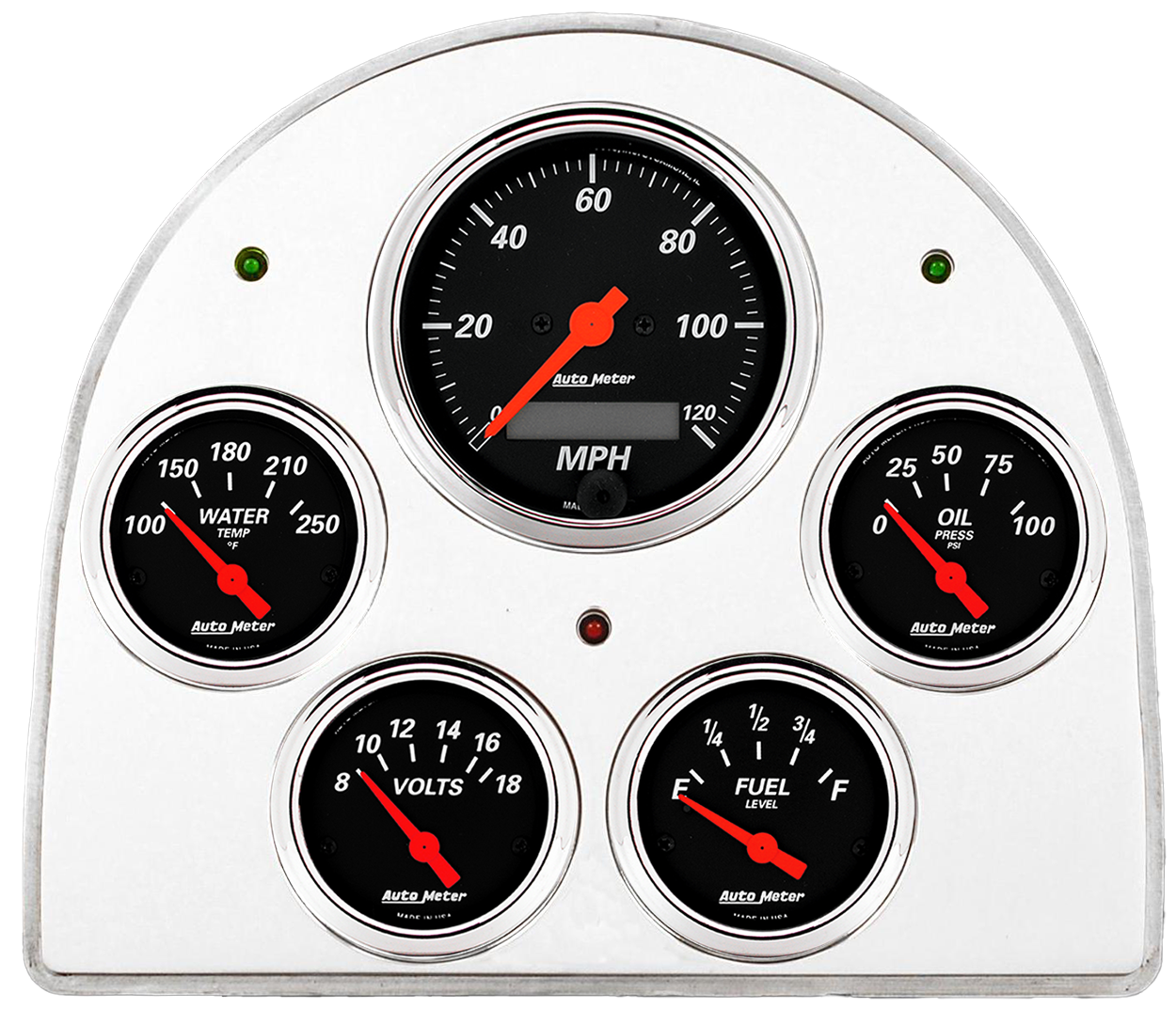 1952-1953 Ford Car Aluminum Gauge Panel w/ Auto Meter Street Rod series gauges - Image 7