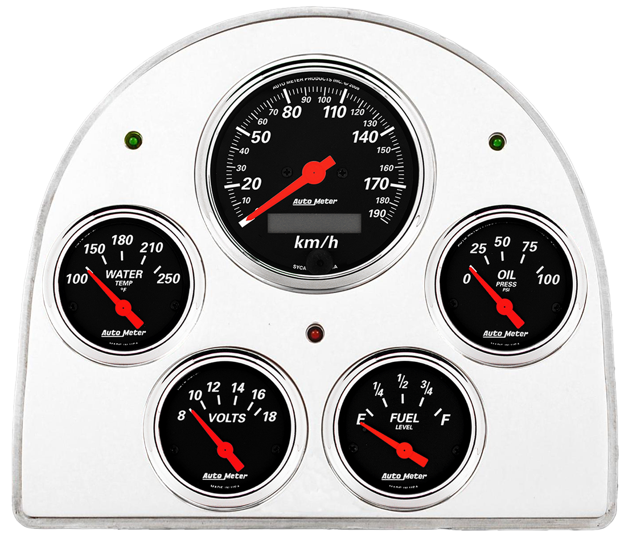 1952-1953 Ford Car Aluminum Gauge Panel w/ Auto Meter Street Rod series gauges - Image 8