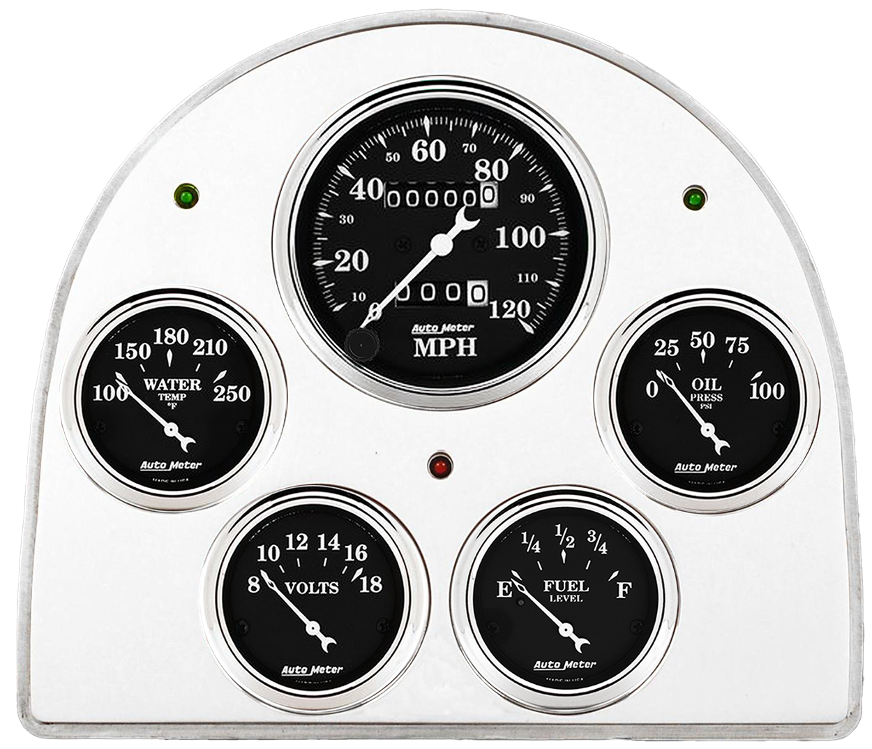 1952-1953 Ford Car Aluminum Gauge Panel w/ Auto Meter Street Rod series gauges - Image 6