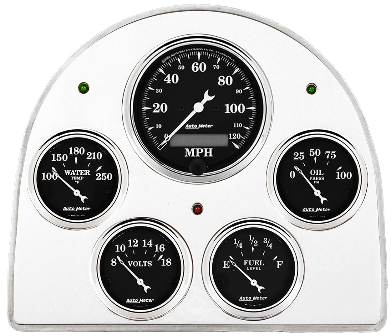 1952-1953 Ford Car Aluminum Gauge Panel w/ Auto Meter Street Rod series gauges - Image 5