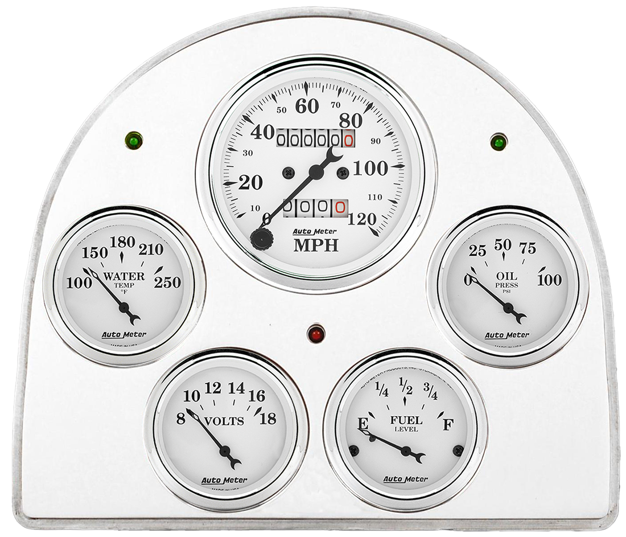 1952-1953 Ford Car Aluminum Gauge Panel w/ Auto Meter Street Rod series gauges - Image 4