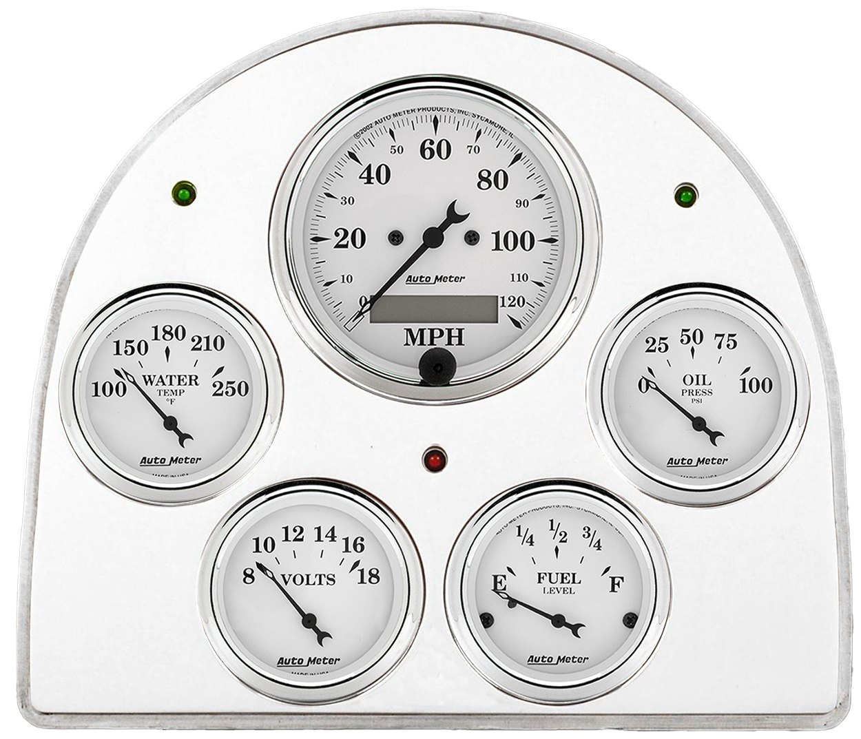 1952-1953 Ford Car Aluminum Gauge Panel w/ Auto Meter Street Rod series gauges - Image 2