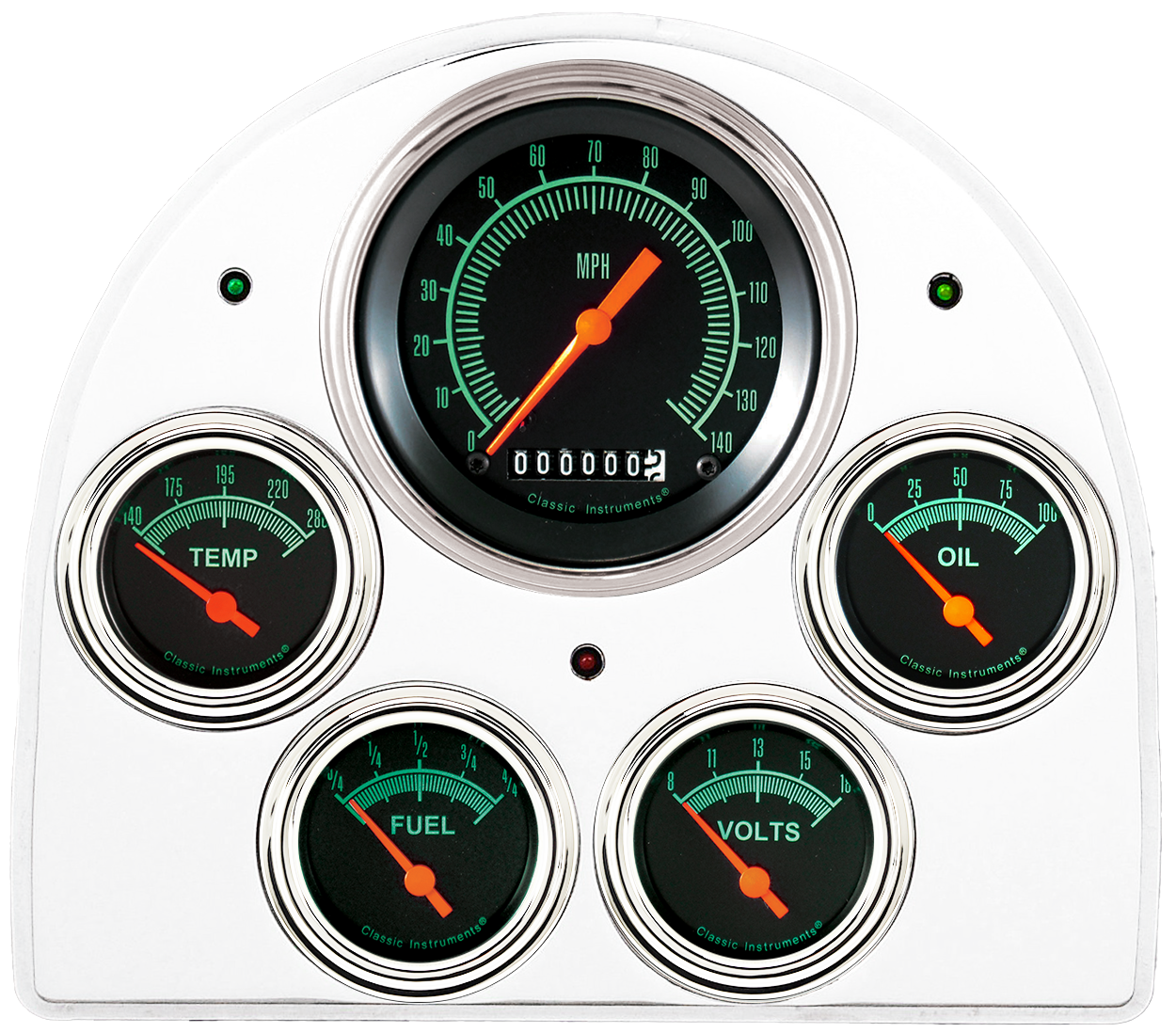 1952-1953 Ford Car Billet Aluminum 5 Gauge Panel w/ Classic Instruments Gauges - Image 6