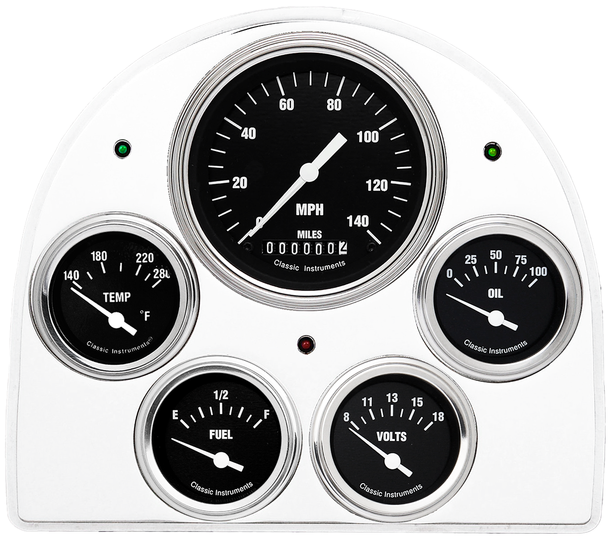 1952-1953 Ford Car Billet Aluminum 5 Gauge Panel w/ Classic Instruments Gauges - Image 3