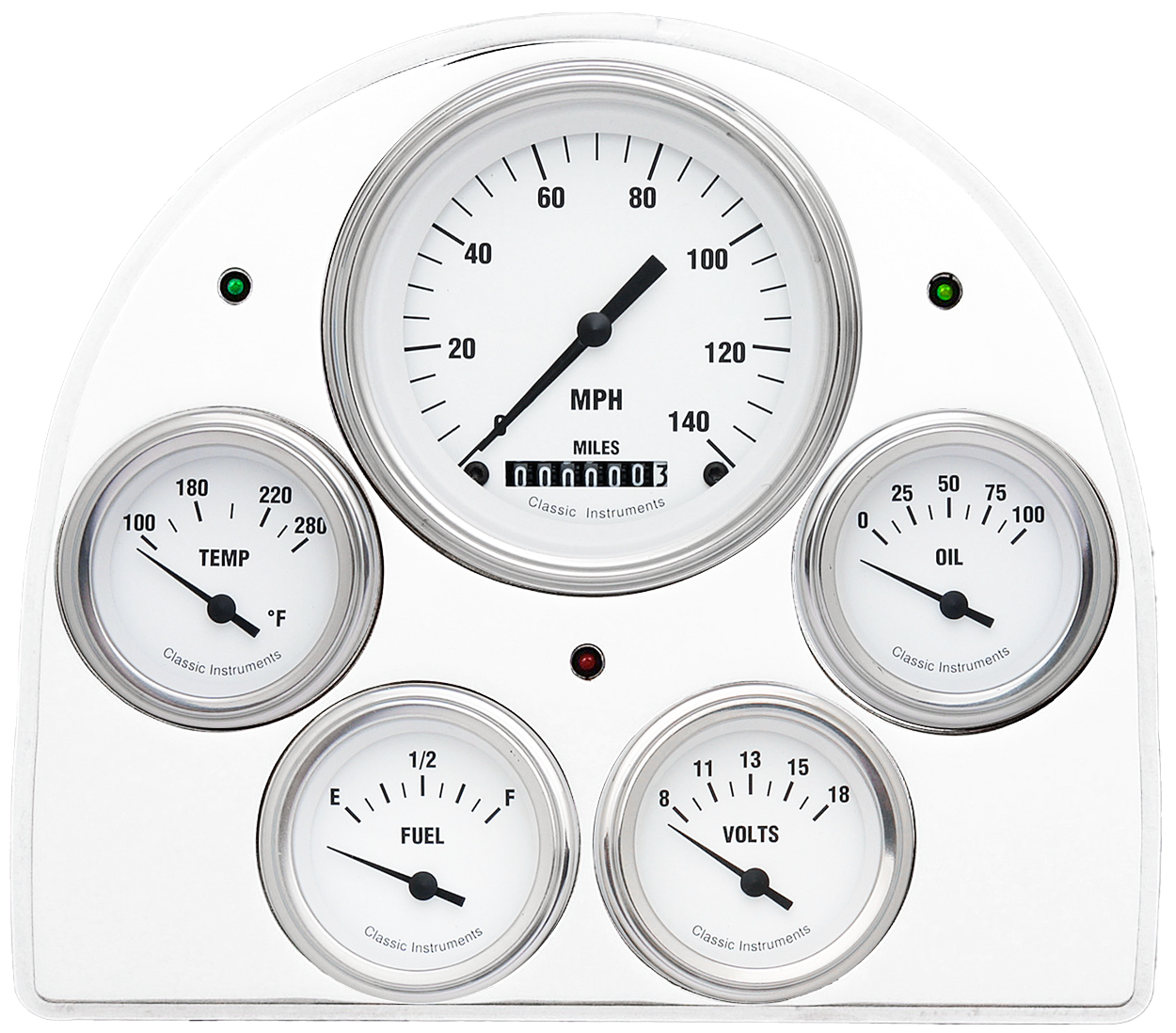 1952-1953 Ford Car Billet Aluminum 5 Gauge Panel w/ Classic Instruments Gauges - Image 5