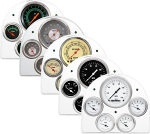 1952-1953 Ford Car Billet Aluminum 5 Gauge Panel w/ Classic Instruments Gauges