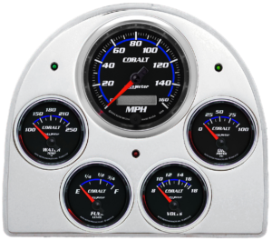 1952-1953 Ford Car Aluminum Gauge Panel w/ Auto Meter Cobalt Gauges