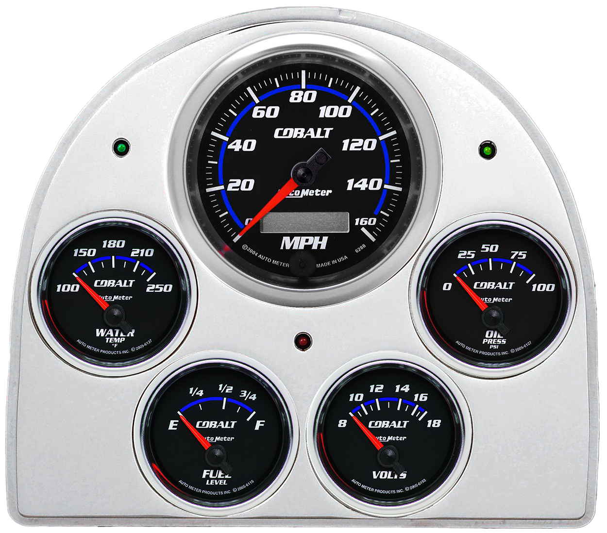 1952-1953 Ford Car Aluminum Gauge Panel w/ Auto Meter Cobalt Gauges