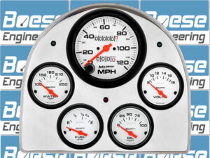 1952-1953 Ford Car Aluminum Gauge Panel w/ Auto Meter Phantom Gauges