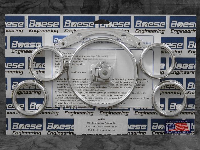 1956 Ford Fairlane billet aluminum adapter panels for 5" & 2 1/8" Classic Instruments gauges