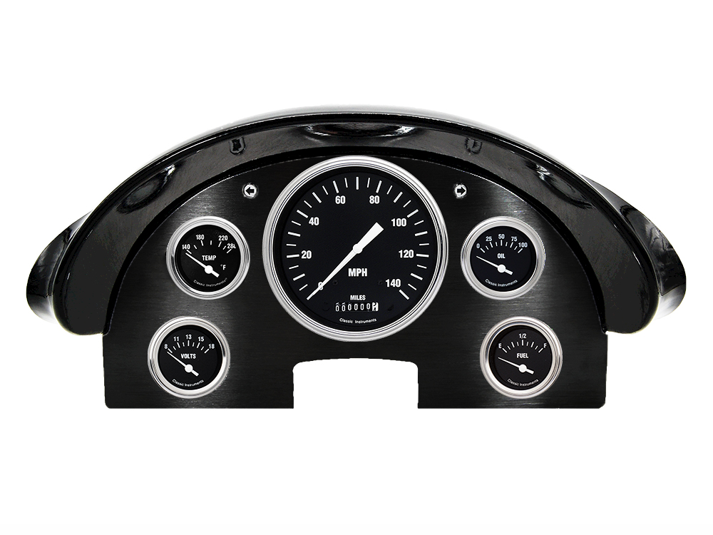 1956 Ford Fairlane Aluminum Gauge Panel w/ Classic Instruments Hot Rod Gauges