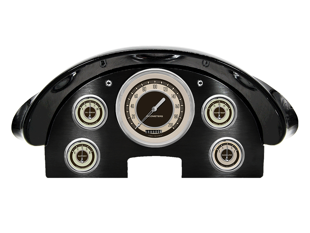 1956 Ford Fairlane Aluminum Gauge Panel w/ Classic Instruments Nostalgia VT Gauges - Image 3