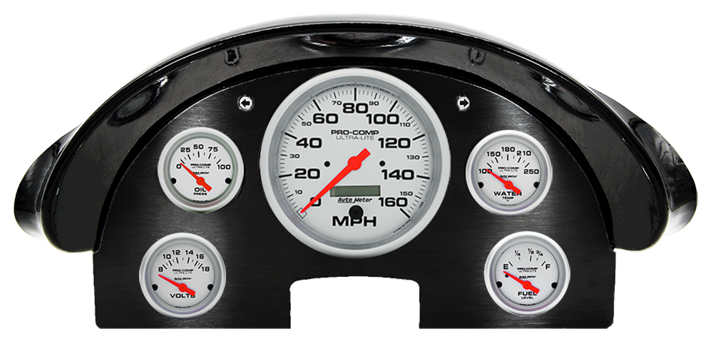 1956 Ford Fairlane Aluminum Gauge Panel w/ Auto Meter Ultra-LIte Gauges
