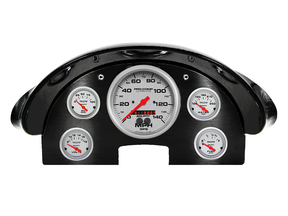 1956 Ford Fairlane Aluminum Gauge Panel w/ Auto Meter Ultra-LIte Gauges - Image 3