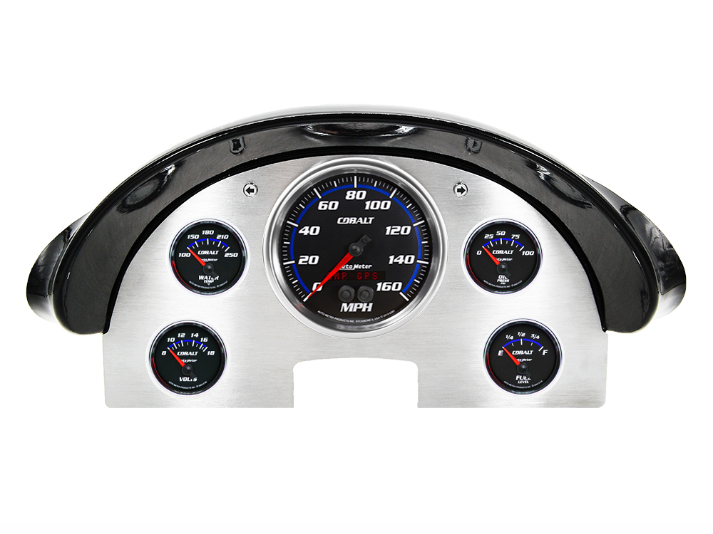 1956 Ford Fairlane Aluminum Gauge Panel w/ Auto Meter Cobalt Gauges - Image 6